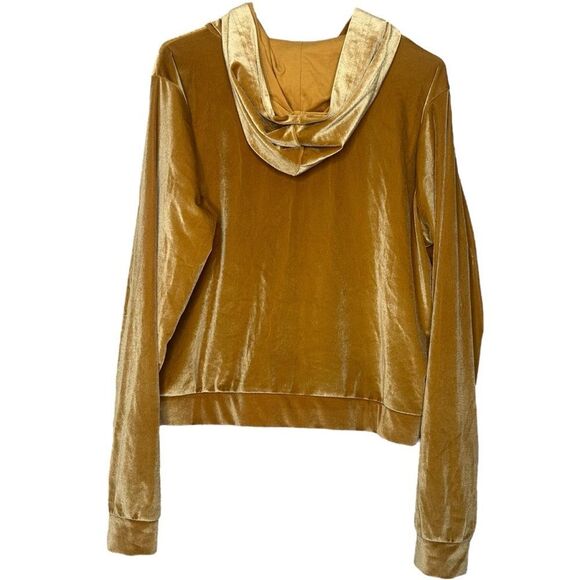 |EUC| FABLETICS Gold Velour Full Zip Hoodie - Picture 4 of 5